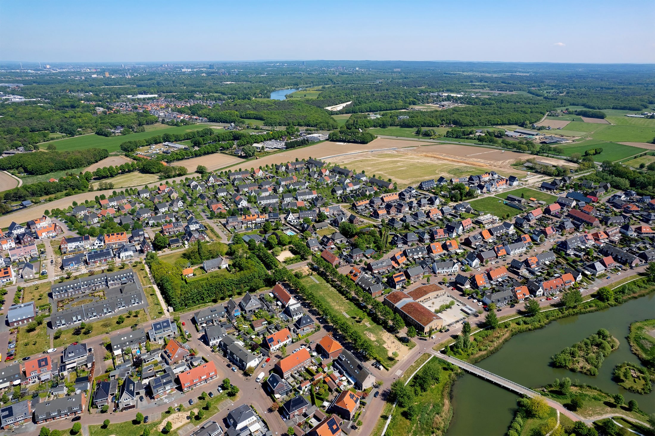 Een luchtfoto van Vogelvlucht in Nederland.